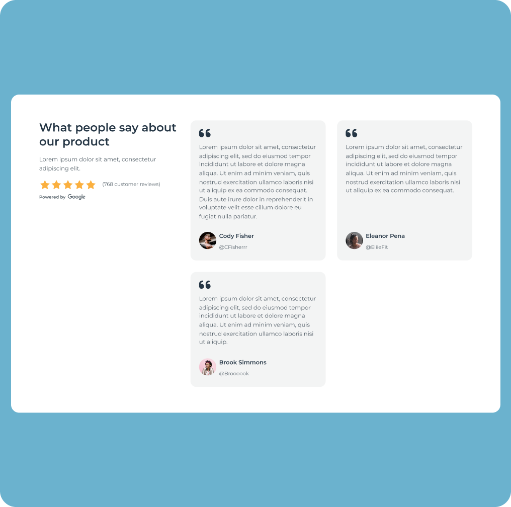 Google reviews in a component